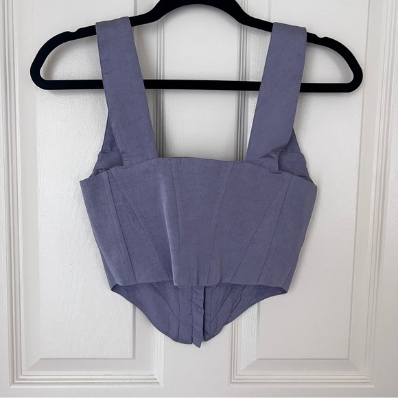 NWOT $295 Danielle Guizio Taffeta Corset Top in Lavender PerriwinkleMat Satin XS - Picture 5 of 9